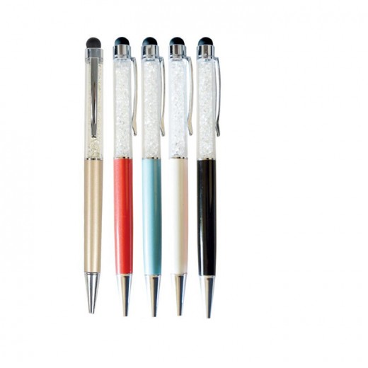 Crystal Metal Pen with Touch Screen Pointer